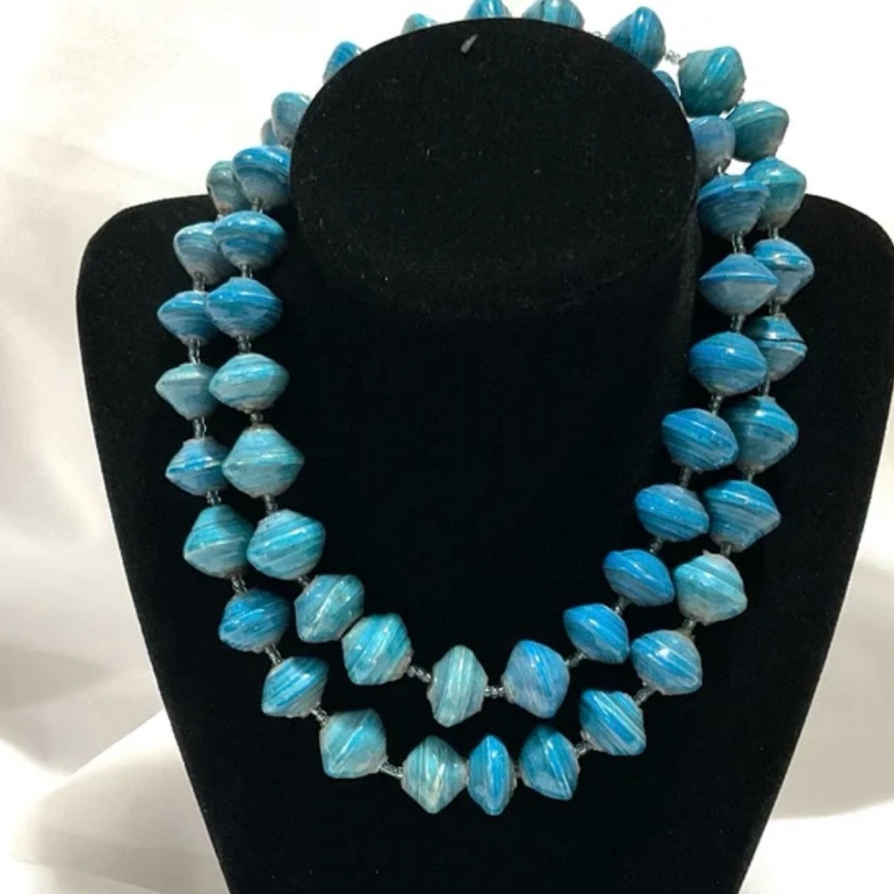 Vintage Paper Roll Beads (32”)